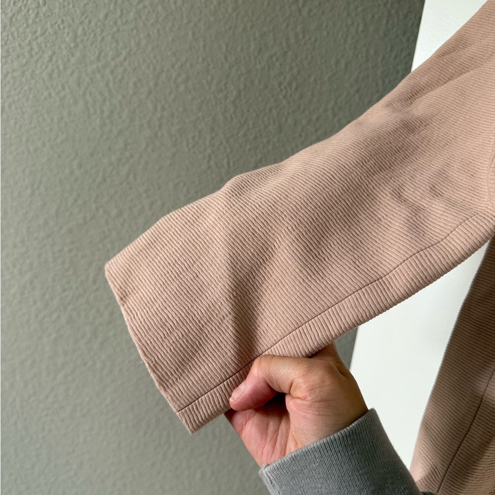 NWT Zara Women’s Light Pink Nude Double Breasted Textured Coat - Picture 14 of 16